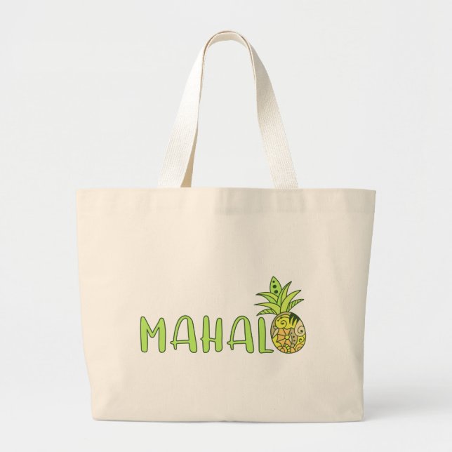 Bolso De Tela Gigante Mahalo Pineapple (Frente)