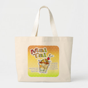 BOLSO DE TELA GIGANTE MAI TAI COCKTAIL RECIBE ART
