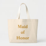 Bolso De Tela Gigante Maid of Honor Gold<br><div class="desc">Este nombre personalizado monograma lindo mochila vintage es la mejor idea de regalo para la criada y las sirvientas de honor en los bodas.</div>