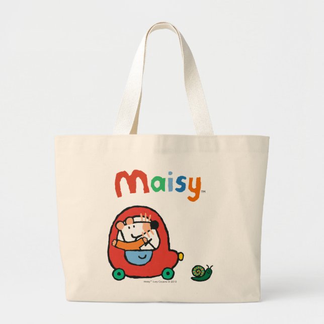 Bolso De Tela Gigante Maisy conduce un coche rojo lindo (Frente)