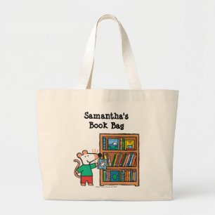 Bolso De Tela Gigante Maisy y una biblioteca de libros