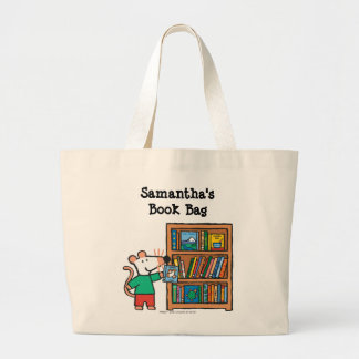 Bolso De Tela Gigante Maisy y una biblioteca de libros