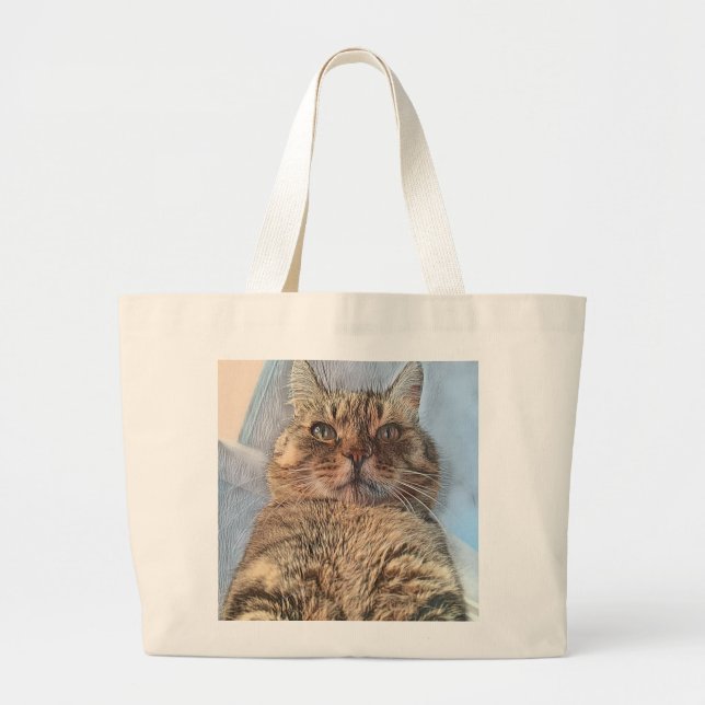Bolso De Tela Gigante Majestic Tiger Cat Tote Bag (Frente)