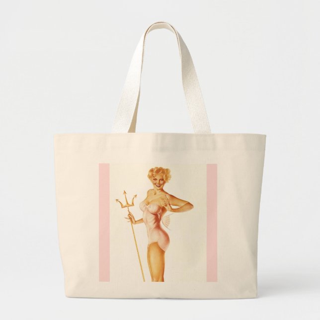 Bolso De Tela Gigante MALOS CHICAS Pin-UPS retro de la BOMBA (Frente)