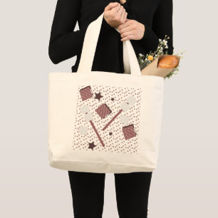Bolso De Tela Gigante Malvaviscos Galletas Smores Camping Fuego Rosa