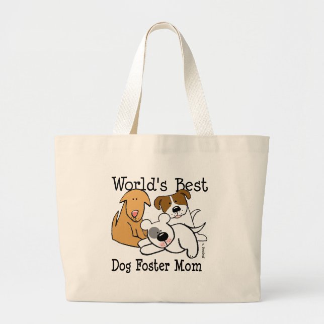 Bolso De Tela Gigante Mamá adoptiva del mejor perro del mundo (Frente)