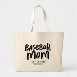 Bolso De Tela Gigante Mamá de béisbol fresco de moda tipo negro personal