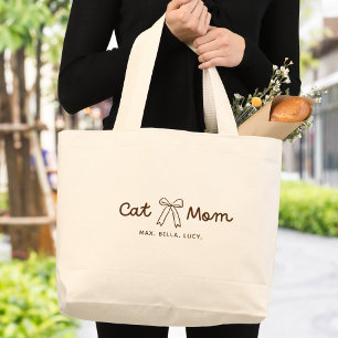 Bolso De Tela Gigante Mamá de Gato Adorable Personalizado