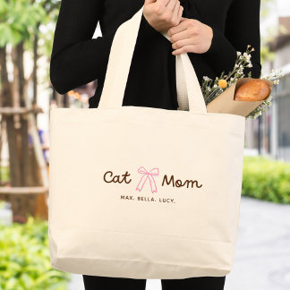 Bolso De Tela Gigante Mamá de Gato Adorable Personalizado