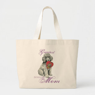 Bolso De Tela Gigante Mamá del corazón del caniche
