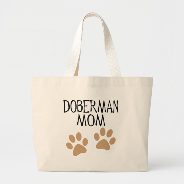 Bolso De Tela Gigante Mamá grande del Doberman de las patas (Frente)