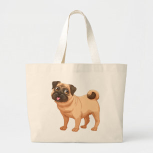 Bolso De Tela Gigante Mamá Pug Cachorro Papá Perritos Perros Refugio