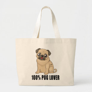 Bolso De Tela Gigante Mamá Pug Cachorro Perro Papá Pug Cachorros Amante 
