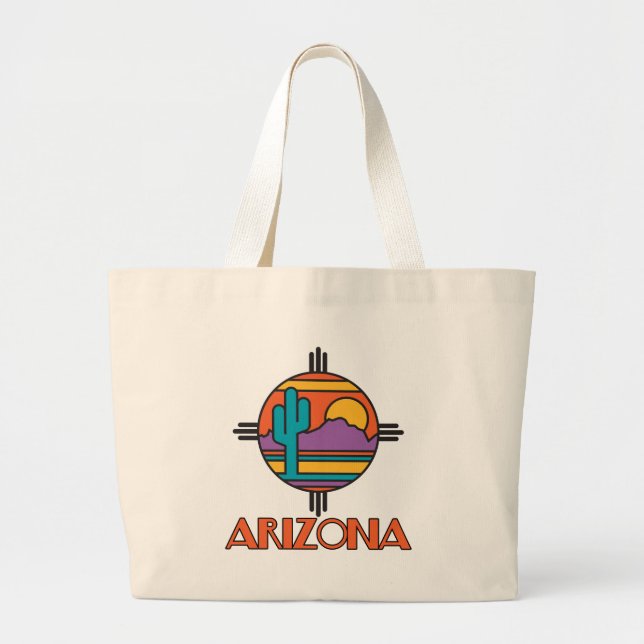 Bolso De Tela Gigante Mandala del desierto Arizona (Frente)