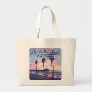 Bolso De Tela Gigante Manhattan Beach California Los Angeles Retro