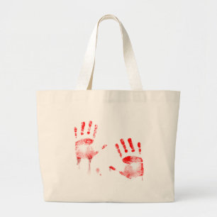 Bolso De Tela Gigante Manos sangrientas