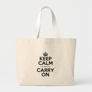 Bolso De Tela Gigante Mantén la calma, coincide con mi carrera de fin de