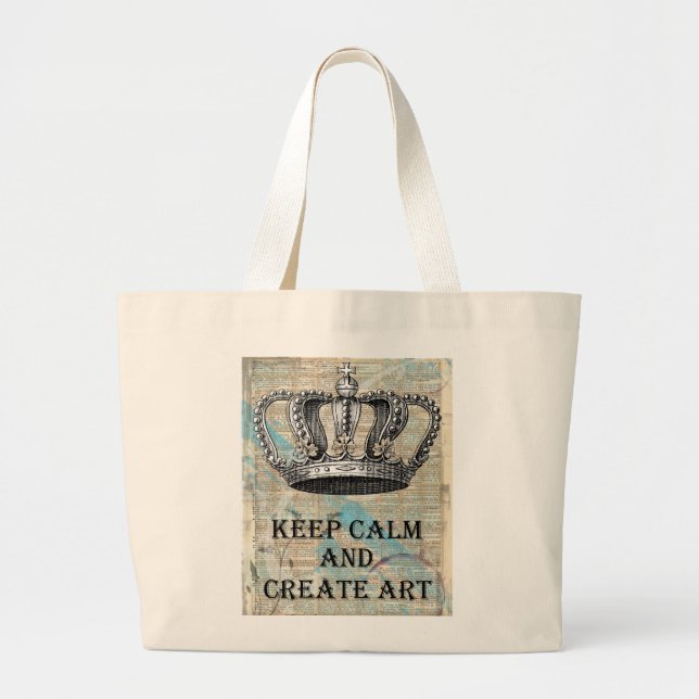 Bolso De Tela Gigante Mantenga tranquilo y cree el diseño gráfico del (Frente)