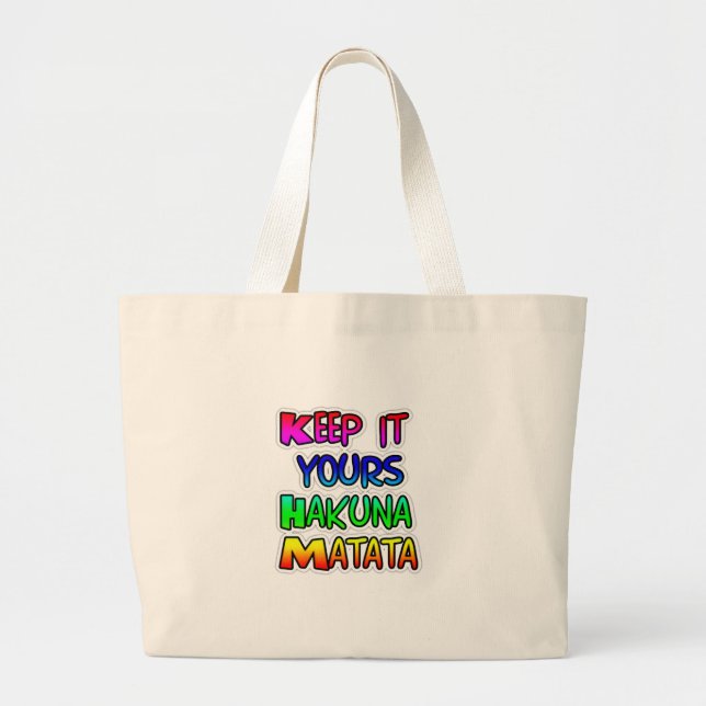 Bolso De Tela Gigante MANTÉNGALO SUS Regalos Hakuna Matata (Frente)