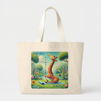 Bolso De Tela Gigante Manténgase tranquilo, estire todo - Giraffe Yoga D