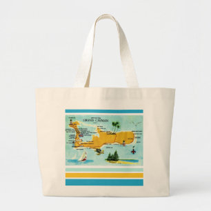 Bolso De Tela Gigante Mapa Antiguo de las Islas Caimán