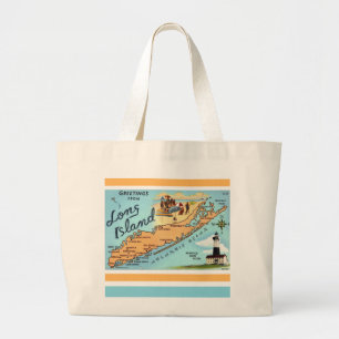 Bolso De Tela Gigante Mapa Antiguo de Long Island