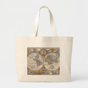 Bolso De Tela Gigante Mapa antiguo del mundo