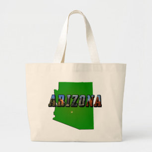 Bolso De Tela Gigante Mapa de Arizona y texto de imagen