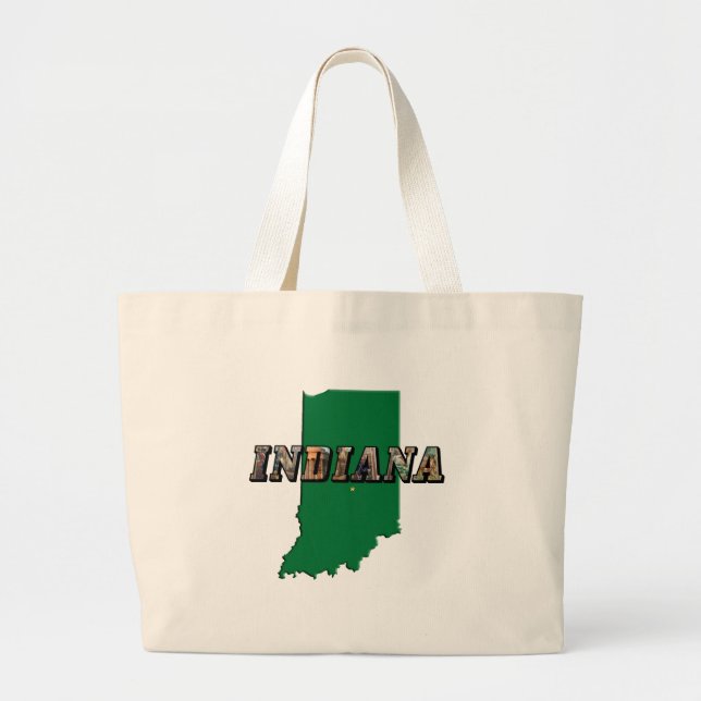 Bolso De Tela Gigante Mapa de estado y texto de imagen (Frente)