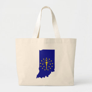 Bolso De Tela Gigante Mapa de la bandera de Indiana