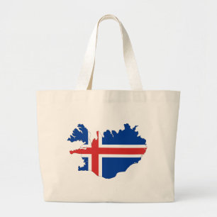 Bolso De Tela Gigante Mapa de la bandera de Islandia