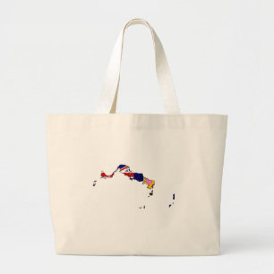 Bolso De Tela Gigante Mapa de la bandera de los turcos y de Caicos