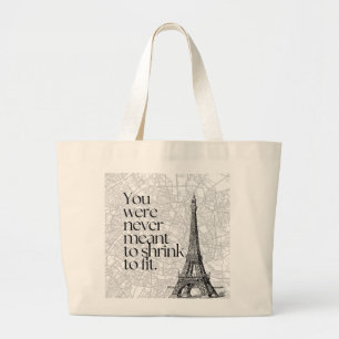 Bolso De Tela Gigante Mapa de la calle de París y Arte de Pared de Cita 