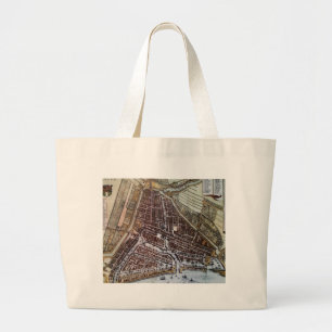 Bolso De Tela Gigante Mapa de la ciudad de Réplica de Rotterdam 1652