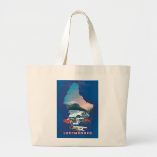 Bolso De Tela Gigante Mapa de Luxemburgo ilustra afiche de viajes.