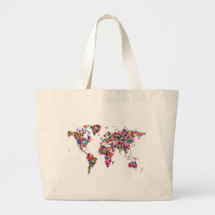Bolso De Tela Gigante Mapa de mariposas del mundo
