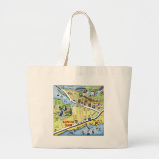Bolso De Tela Gigante Mapa de Personalizados de Galveston Texas