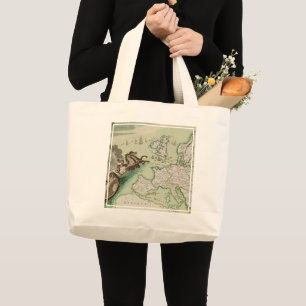 Bolso De Tela Gigante Mapa del ataque naval contra Inglaterra de