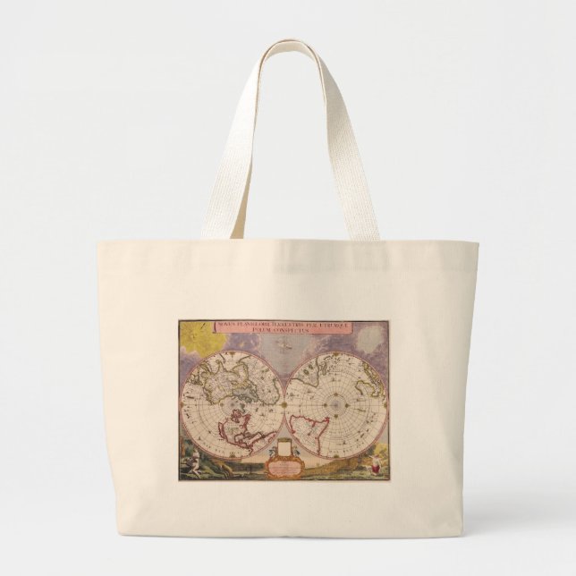 Bolso De Tela Gigante Mapa del Mundo Antiguo (Frente)