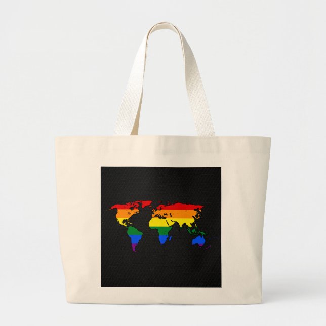 Bolso De Tela Gigante Mapa del mundo del orgullo LGBT (Frente)