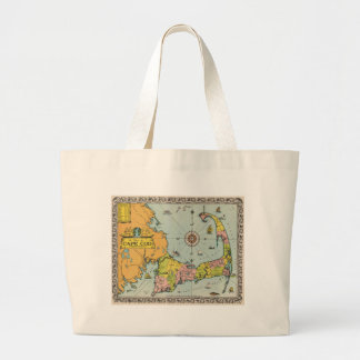 Bolso De Tela Gigante Mapa del vintage de Cape Cod