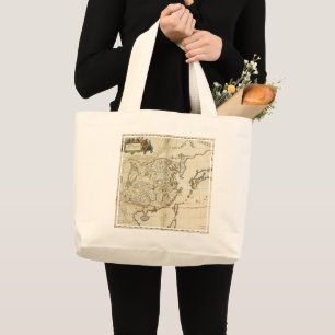 Bolso De Tela Gigante Mapa del vintage de China el 1662