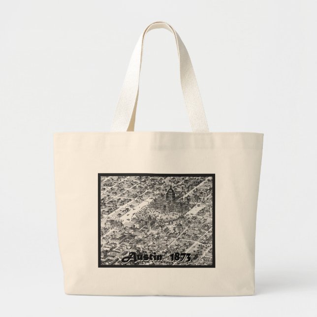 Bolso De Tela Gigante Mapa histórico 1873 de Austin (Frente)