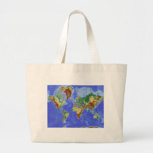 Bolso De Tela Gigante Mapa internacional de la geografía mundial