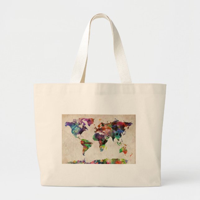 Bolso De Tela Gigante Mapa Mundial de Agua Urbana (Frente)