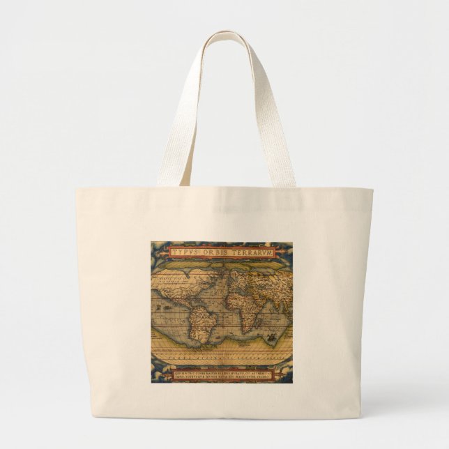 Bolso De Tela Gigante Mapa Mundial Viaje Antiguo Ortelius Europa (Frente)