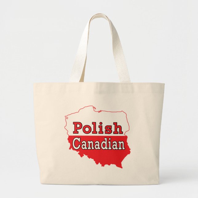Bolso De Tela Gigante Mapa polaco de Canadá (Frente)