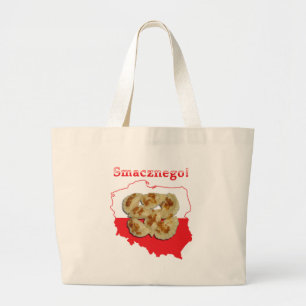 Bolso De Tela Gigante Mapa polaco Pierogi Smacznego