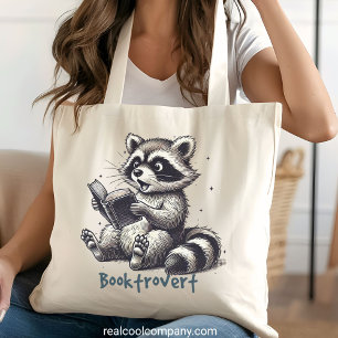 Bolso De Tela Gigante Mapache divertido amante de los libros 