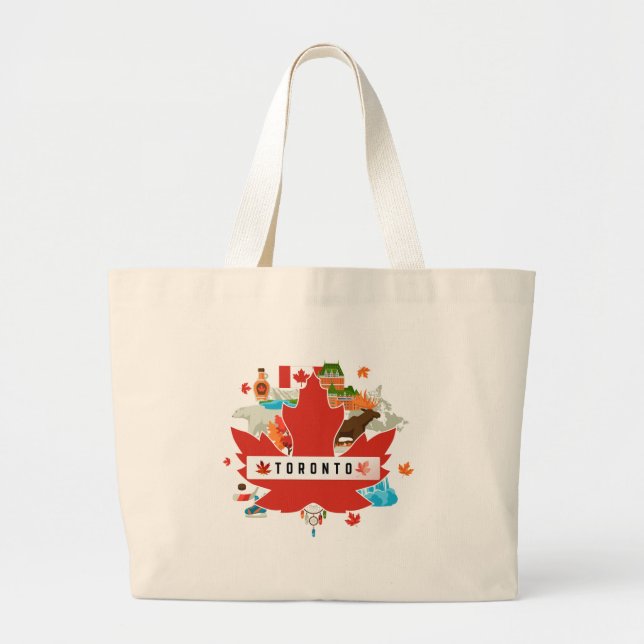 Bolso De Tela Gigante Maple Leaf Toronto Toto Bag (Frente)